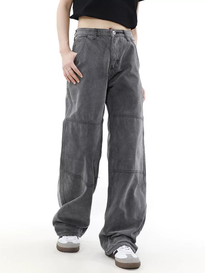 Lined Seams Workwear Jeans Korean Street Fashion Jeans By Mr Nearly Shop Online at OH Vault