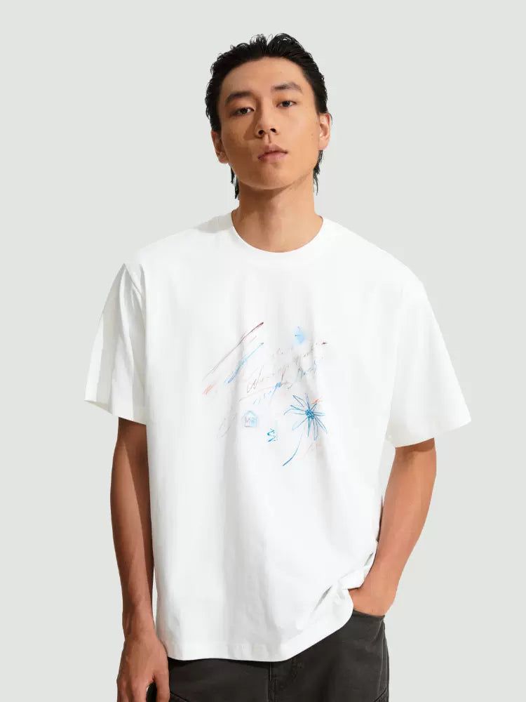 Sketch Graphic Detail T-Shirt Korean Street Fashion T-Shirt By WASSUP Shop Online at OH Vault