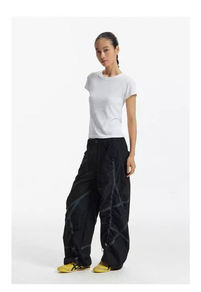 Line Contrast Buttoned Pants Korean Street Fashion Pants By Conp Conp Shop Online at OH Vault