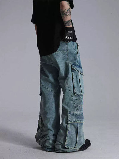 Flap Pockets Heavy Jeans Korean Street Fashion Jeans By Dark Fog Shop Online at OH Vault