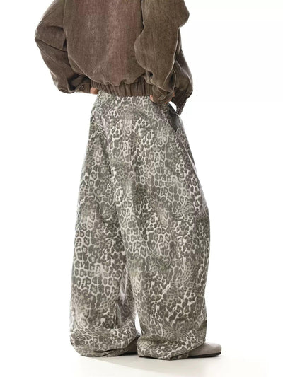 Faded Leopard Oversized Fit Pants Korean Street Fashion Pants By MEBXX Shop Online at OH Vault