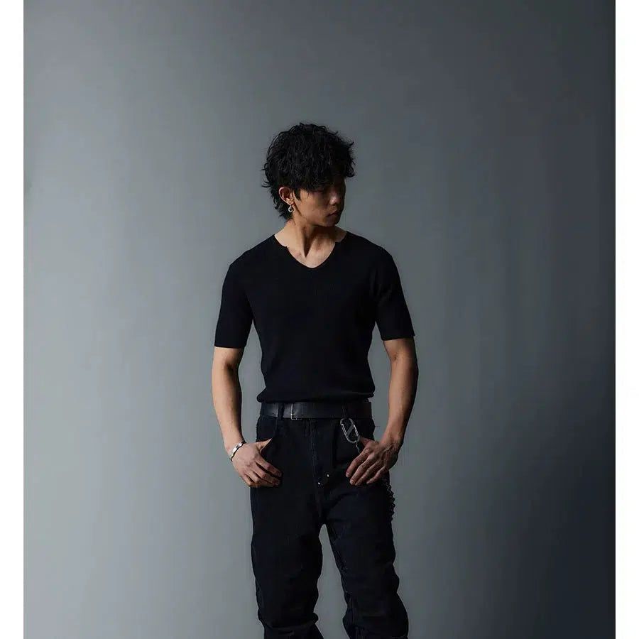 Ribbed Slim Fit T-Shirt Korean Street Fashion T-Shirt By Whistle Hunter Shop Online at OH Vault