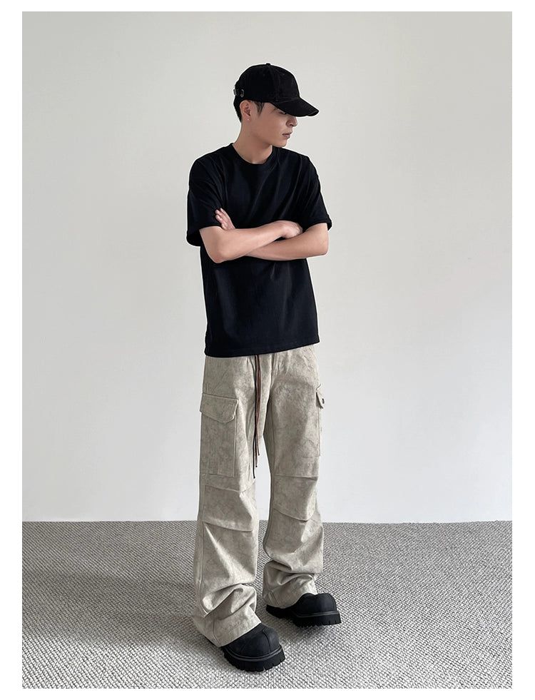 Large Pocket Pleats Cargo Pants Korean Street Fashion Pants By A PUEE Shop Online at OH Vault