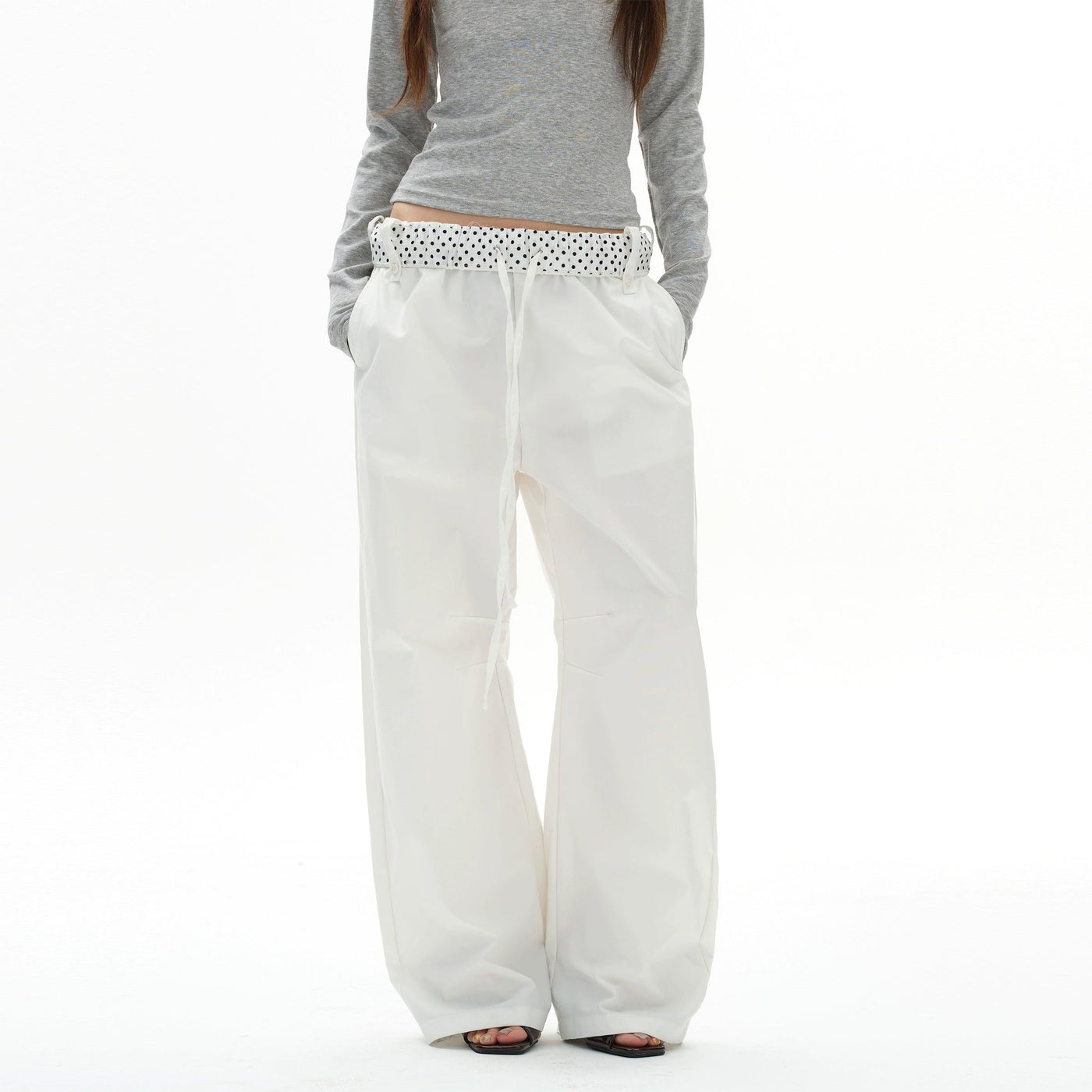 Polka Dots Waist Pants Korean Street Fashion Pants By 77Flight Shop Online at OH Vault