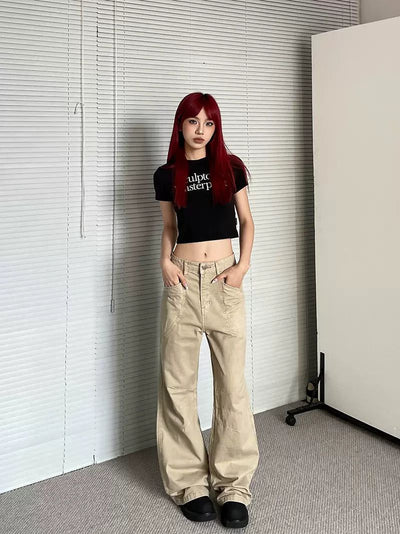 Side Front Pocket Flare Pants Korean Street Fashion Pants By Apocket Shop Online at OH Vault