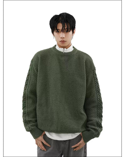 Multi-Pattern Plain Color Sweater Korean Street Fashion Sweater By Mr Nearly Shop Online at OH Vault