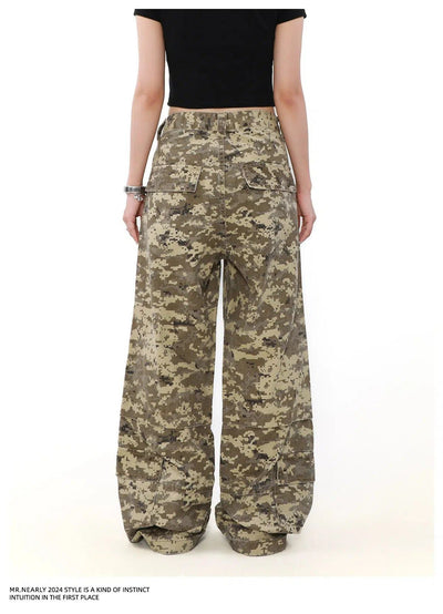 Ripped Hole Camouflage Cargo Pants Korean Street Fashion Pants By Mr Nearly Shop Online at OH Vault