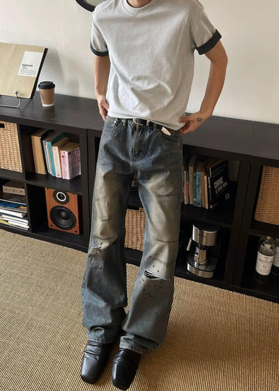 Faded and Splatters Workwear Jeans Korean Street Fashion Jeans By MaxDstr Shop Online at OH Vault