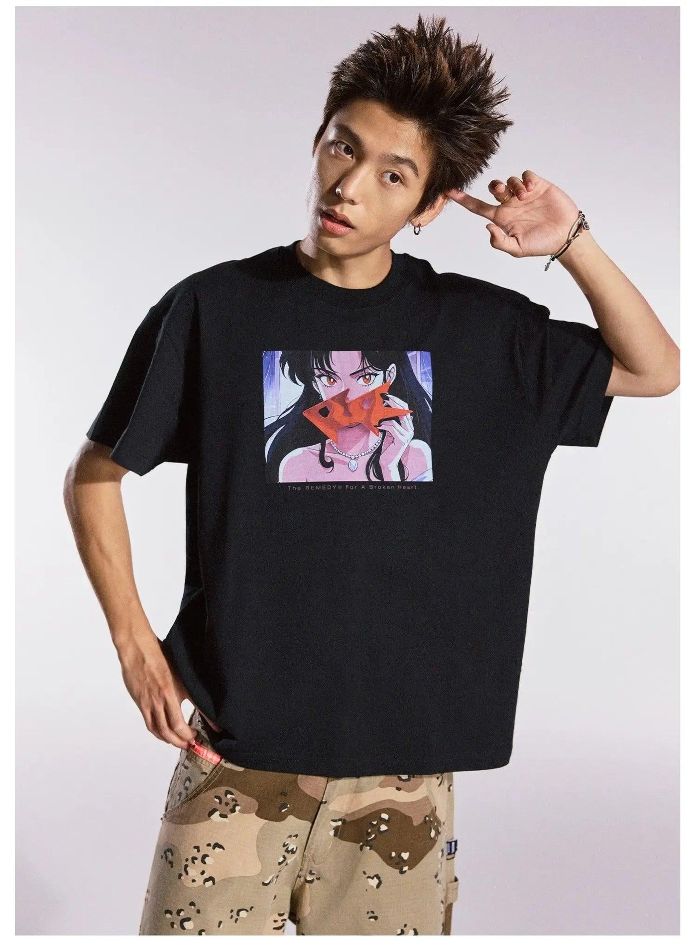 Anime Graphic T-Shirt Korean Street Fashion T-Shirt By Remedy Shop Online at OH Vault