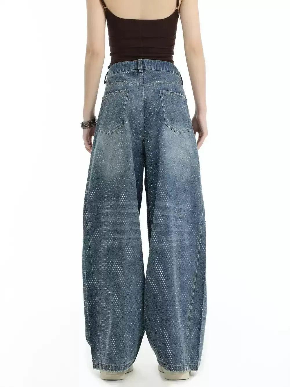 Starry Stone Straight Jeans Korean Street Fashion Jeans By INS Korea Shop Online at OH Vault