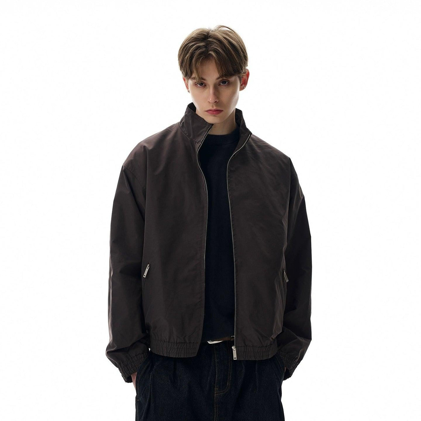 Zipped Pocket Ruched Hem Jacket