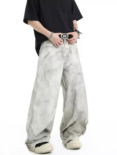 Charcoal Washed Wide Jeans Korean Street Fashion Jeans By INS Korea Shop Online at OH Vault
