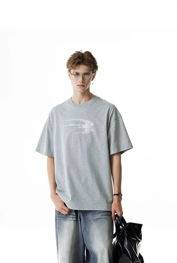 Textured Logo Comfty T-Shirt Korean Street Fashion T-Shirt By Cro World Shop Online at OH Vault
