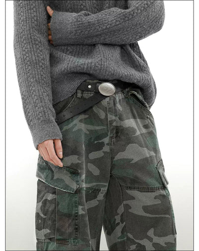 Camouflage Pattern Loose Jeans Korean Street Fashion Jeans By Mr Nearly Shop Online at OH Vault