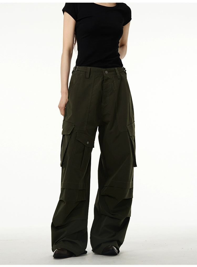 Buttoned Pockets Cargo Pants Korean Street Fashion Pants By 77Flight Shop Online at OH Vault