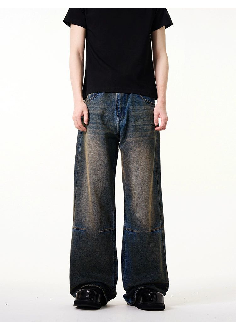 Tint Washed Wide Jeans Korean Street Fashion Jeans By 77Flight Shop Online at OH Vault