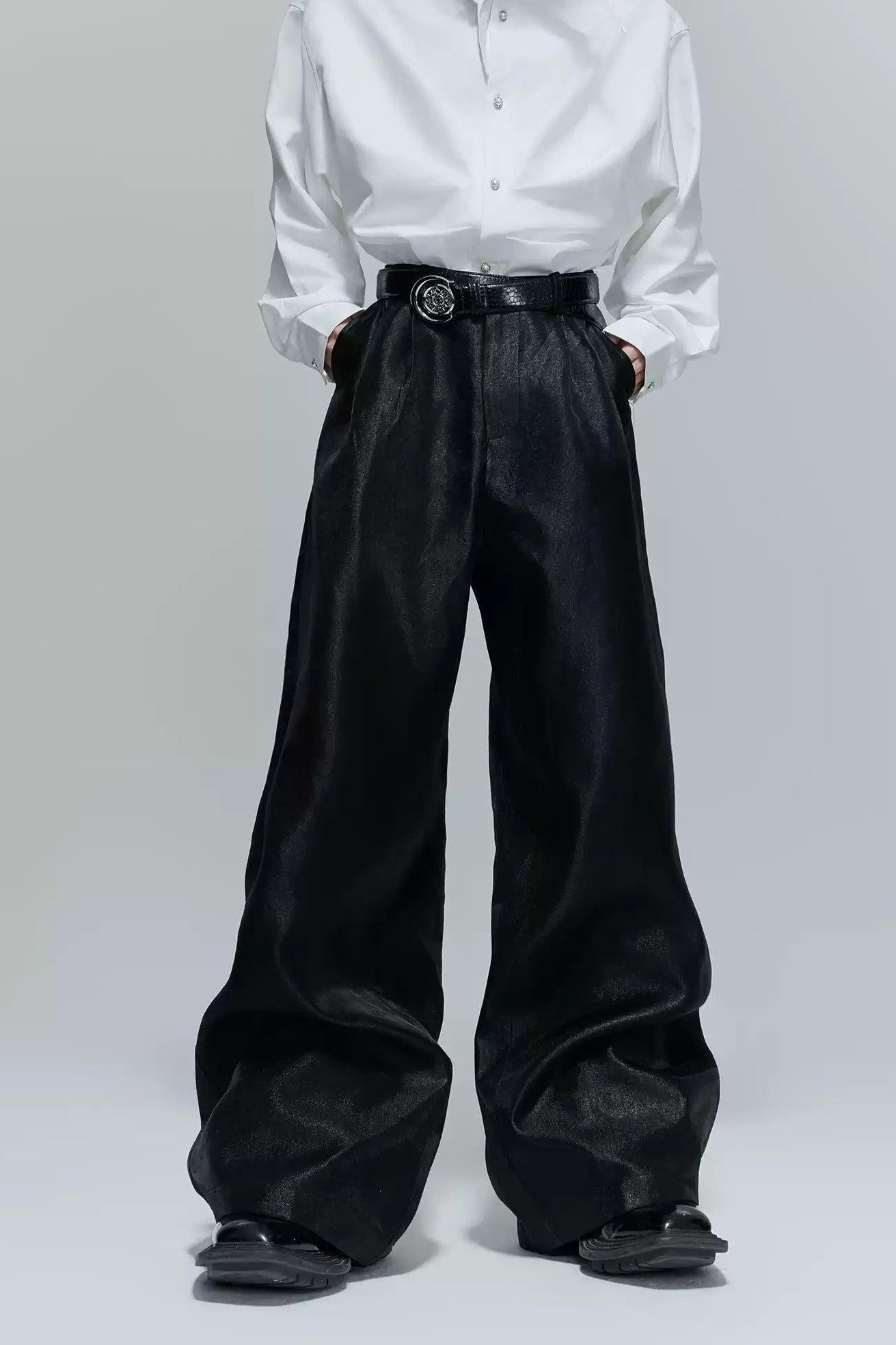 Pleated Sheer Loose Pants Korean Street Fashion Pants By Argue Culture Shop Online at OH Vault