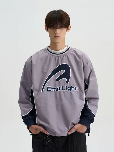 Contrast Spliced Sports Style Crewneck Korean Street Fashion Crewneck By A PUEE Shop Online at OH Vault