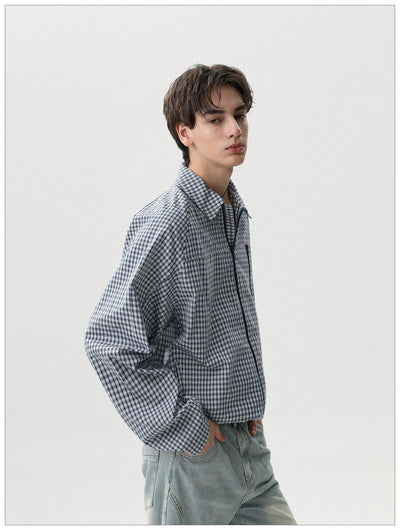 Line Zippers Plaid Jacket Korean Street Fashion Jacket By Mr Nearly Shop Online at OH Vault