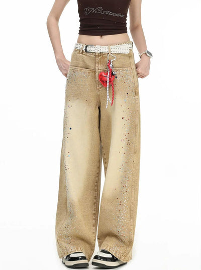 Gradient Faded Semi-Gem Jeans Korean Street Fashion Jeans By INS Korea Shop Online at OH Vault