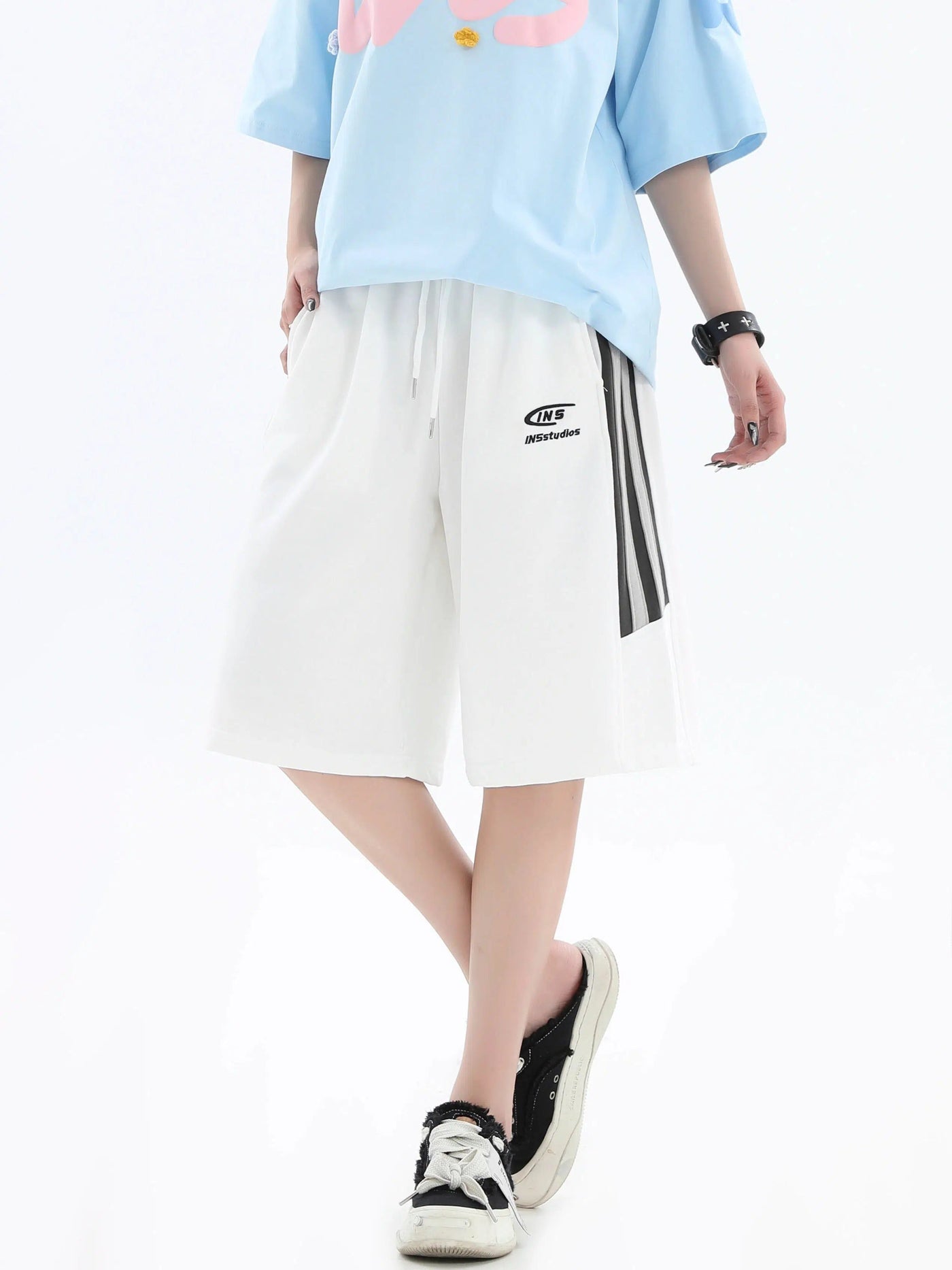 Drawstring Athleisure Knee Shorts Korean Street Fashion Shorts By INS Korea Shop Online at OH Vault