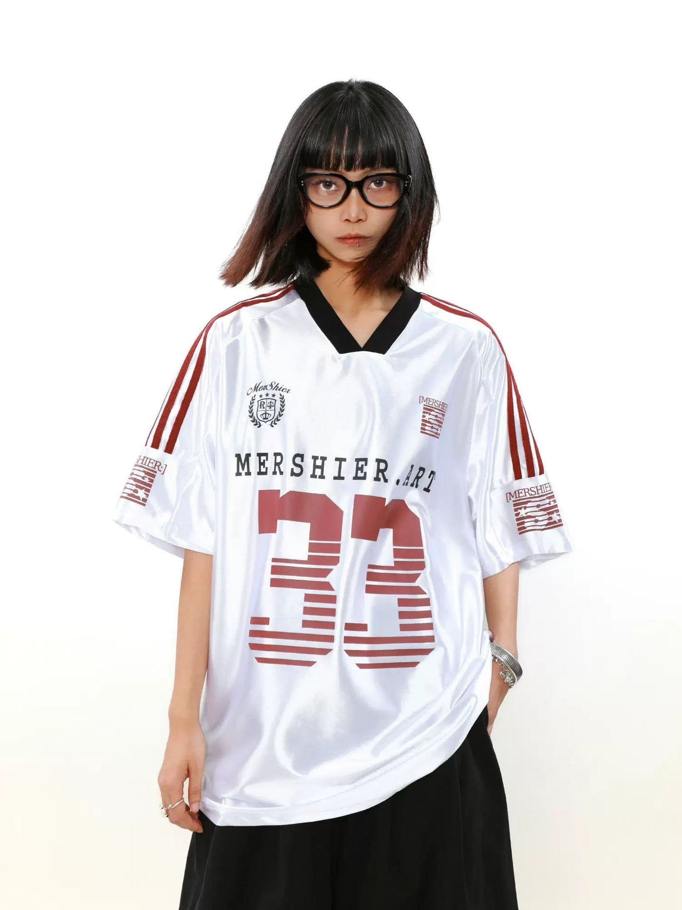 Number Print Shiny T-Shirt Korean Street Fashion T-Shirt By Mr Nearly Shop Online at OH Vault