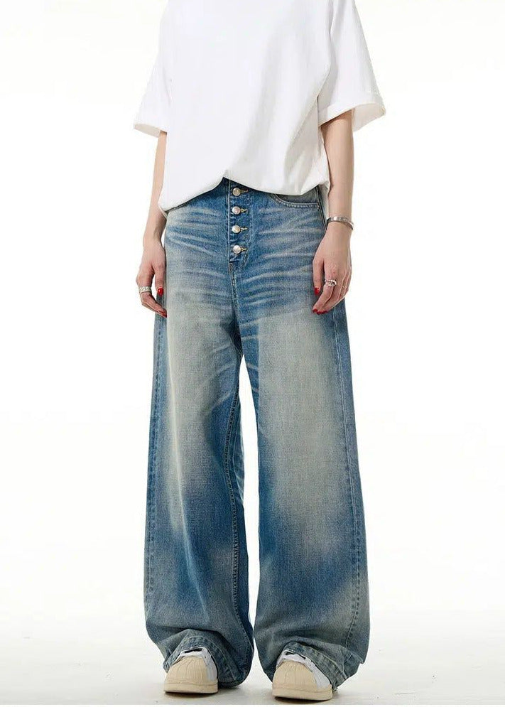 Faded Whiskers Comfty Jeans Korean Street Fashion Jeans By Mad Witch Shop Online at OH Vault
