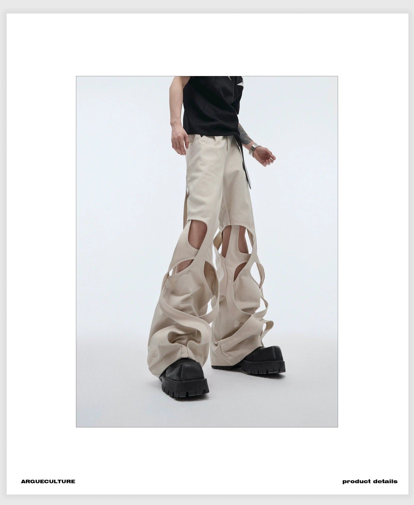 Abstract Detail Cuts Pants Korean Street Fashion Pants By Argue Culture Shop Online at OH Vault