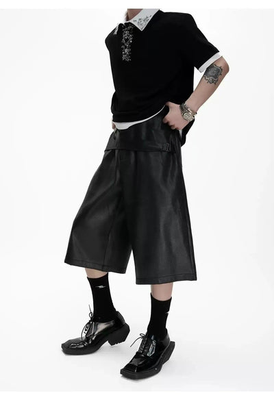 Mid Strap Belt PU Leather Shorts Korean Street Fashion Shorts By Argue Culture Shop Online at OH Vault