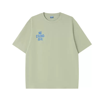 Hand-Painted Beach T-Shirt Korean Street Fashion T-Shirt By Crying Center Shop Online at OH Vault