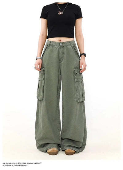 Oversized Flap Pocket Cargo Pants Korean Street Fashion Pants By Mr Nearly Shop Online at OH Vault