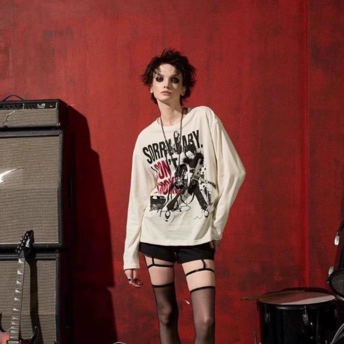 Donsmoke NANA クロスプリント Tシャツ M Nana Inspired Long Sleeve T-Shirt