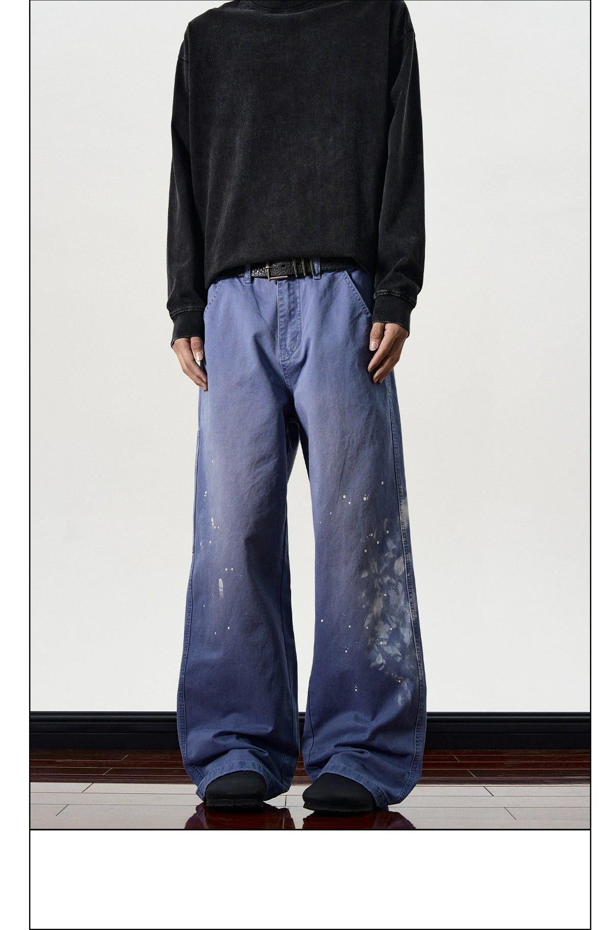 Distressed Ink-Splashed Jeans Korean Street Fashion Jeans By A PUEE Shop Online at OH Vault