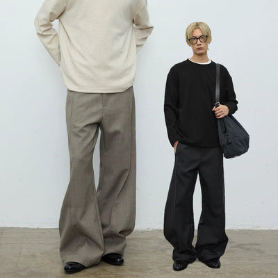 Structured Wide Leg Trousers Korean Street Fashion Trousers By Terra Incognita Shop Online at OH Vault