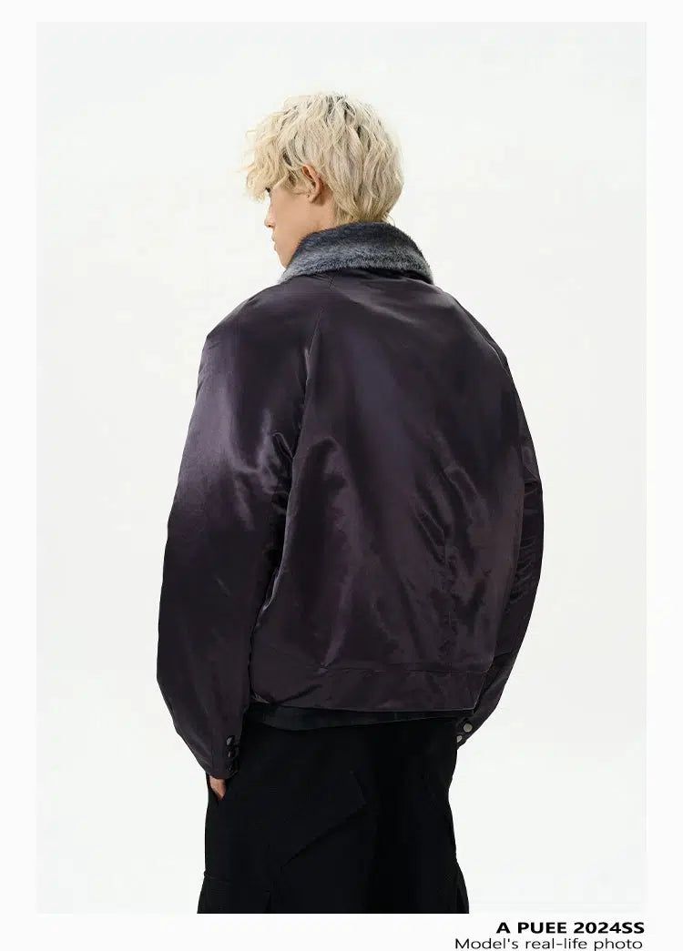 Plushy Lapel Short Jacket Korean Street Fashion Jacket By A PUEE Shop Online at OH Vault