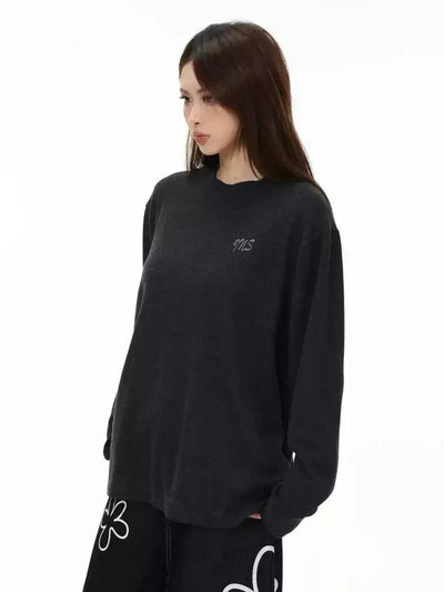 Versatile Relaxed Fit L/S T-Shirt Korean Street Fashion T-Shirt By INS Korea Shop Online at OH Vault