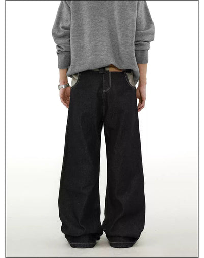 Faux Fur Splice Jeans Korean Street Fashion Jeans By Mr Nearly Shop Online at OH Vault