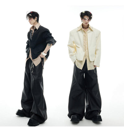 Two Piece Detailed Layer Striped Shirt Korean Street Fashion Shirt By Argue Culture Shop Online at OH Vault