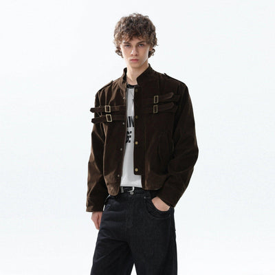 Metal Buckle Short Jacket Korean Street Fashion Jacket By Mr Nearly Shop Online at OH Vault