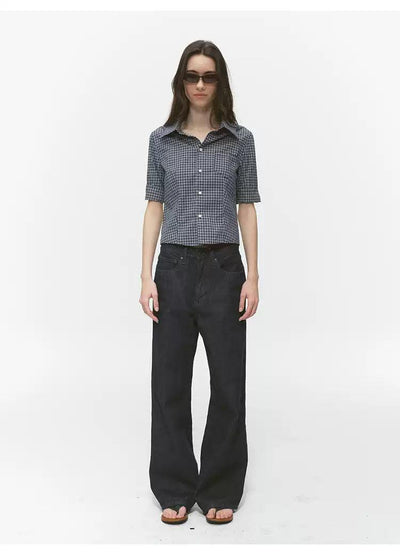 Plaid Pattern Buttoned Shirt Korean Street Fashion Shirt By Country Moment Shop Online at OH Vault