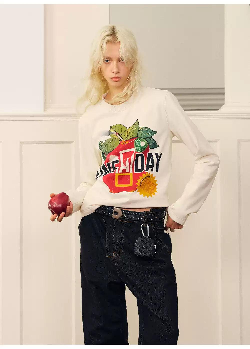 Graphic Print Long Sleeve T-Shirt Korean Street Fashion T-Shirt By Donsmoke Shop Online at OH Vault