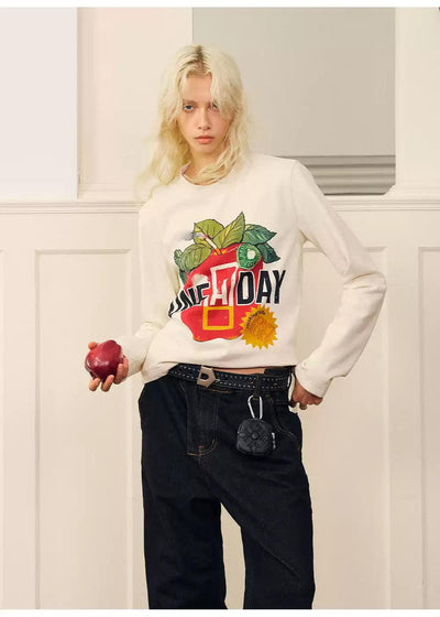 Graphic Print Long Sleeve T-Shirt Korean Street Fashion T-Shirt By Donsmoke Shop Online at OH Vault