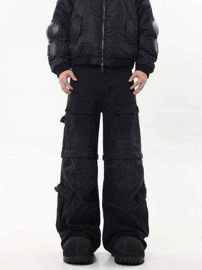Detachable Multiple Flap Pockets Jeans Korean Street Fashion Jeans By Blacklists Shop Online at OH Vault