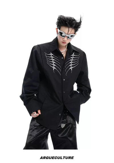 Printed Skeleton Parts Shirt Korean Street Fashion Shirt By Argue Culture Shop Online at OH Vault