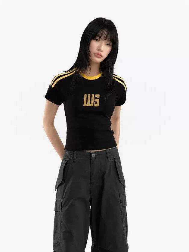 Slim Fit Short Casual T-Shirt Korean Street Fashion T-Shirt By WORKSOUT Shop Online at OH Vault