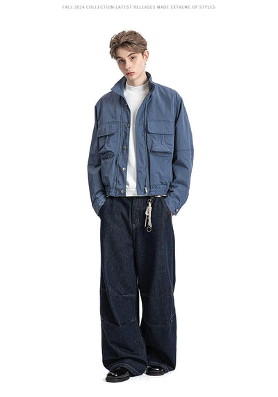 Breast Pockets Buttoned ZippedJacket Korean Street Fashion Jacket By Made Extreme Shop Online at OH Vault