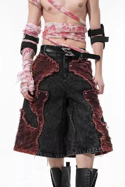 Distressed Layer Grunge Denim Shorts Korean Street Fashion Shorts By Slim Black Shop Online at OH Vault