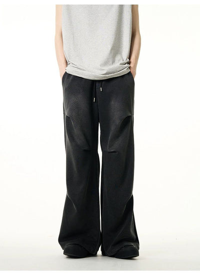 Faded Drawstring Pleats Sweatpants Korean Street Fashion Pants By 77Flight Shop Online at OH Vault