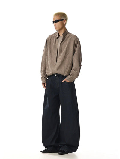 Plain Straight Wide Leg Jeans Korean Street Fashion Jeans By MEBXX Shop Online at OH Vault