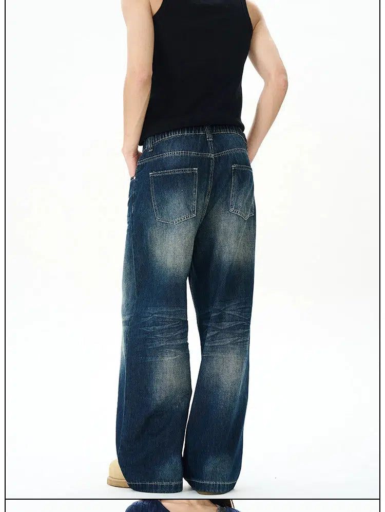 Faded Drawstring Belt Jeans Korean Street Fashion Jeans By 77Flight Shop Online at OH Vault